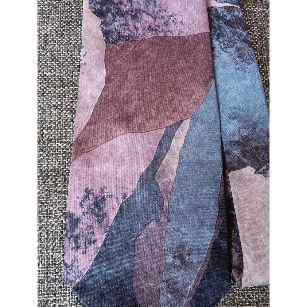 Tie 70s 80s 90s Y2K Mens Cavalieri Pink Blue 3.5 Wide 56 Long